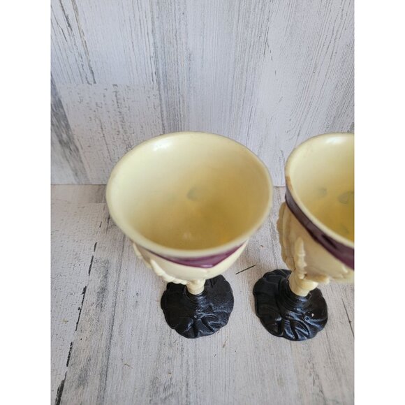 Vintage goblet skeleton skull plastic cup skull Halloween set party - Picture 7 of 10